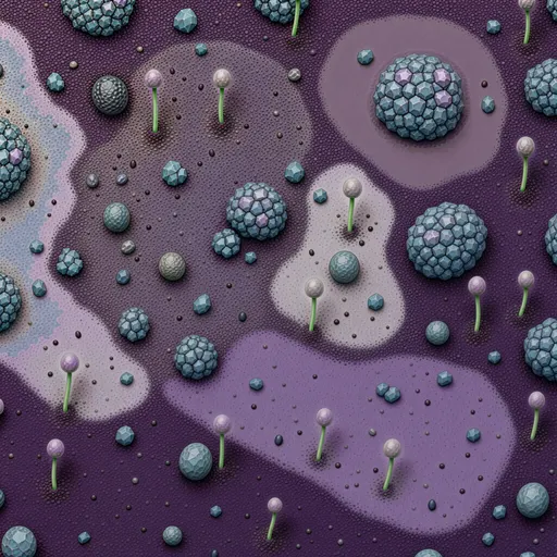 violet mineral soil - simplified stylized game art with clear material shapes
