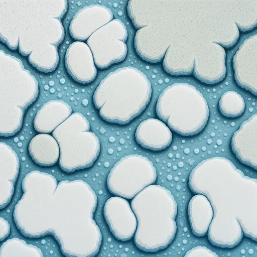 frosted blue ice - simplified stylized game art with clear material shapes