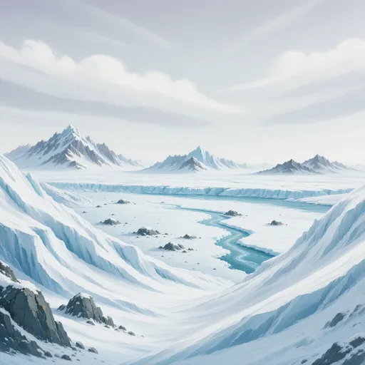 arctic landscape background - hand-painted game texture with readable brush shapes