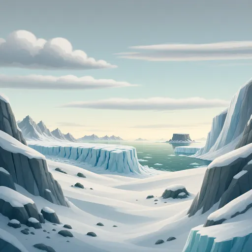 arctic landscape background - simplified stylized game art with clear material shapes