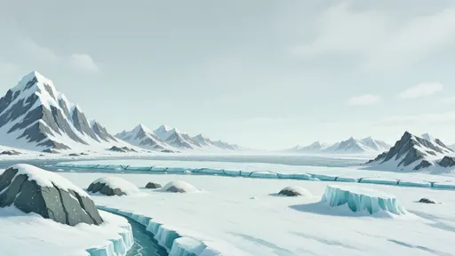 arctic landscape background - hand-painted game texture with readable brush shapes