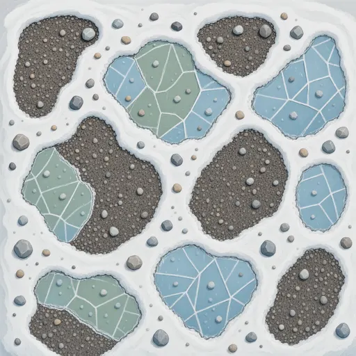 compact snowy gravel - hand-painted game texture with readable brush shapes