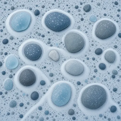 compact snowy gravel - simplified stylized game art with clear material shapes