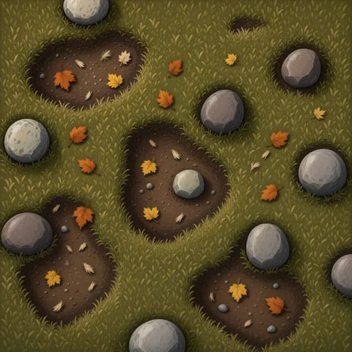 faded autumn grass - hand-painted game texture with readable brush shapes