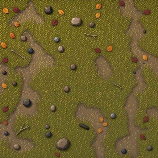 faded autumn grass - simplified stylized game art with clear material shapes