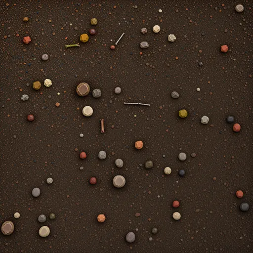 brown woodland soil - simplified stylized game art with clear material shapes