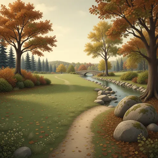 autumn landscape background - realistic game material color texture