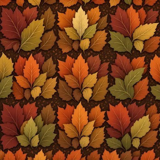 russet leaf litter - hand-painted game texture with readable brush shapes