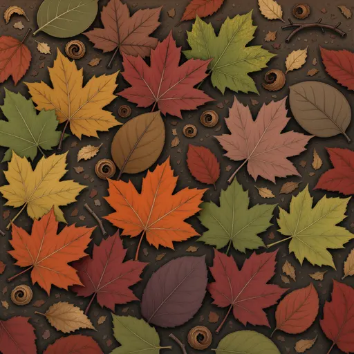 russet leaf litter - hand-painted game texture with readable brush shapes