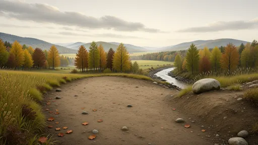 autumn landscape background - realistic game material color texture