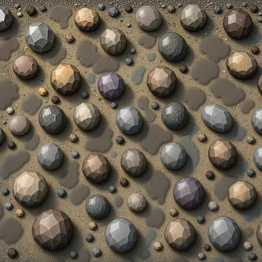 fine cave gravel - hand-painted game texture with readable brush shapes
