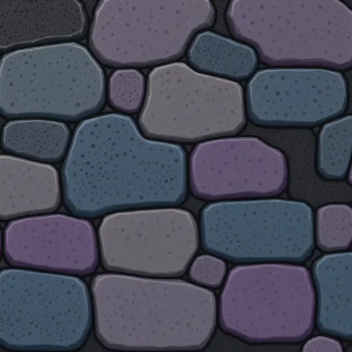 damp dark stone - simplified stylized game art with clear material shapes