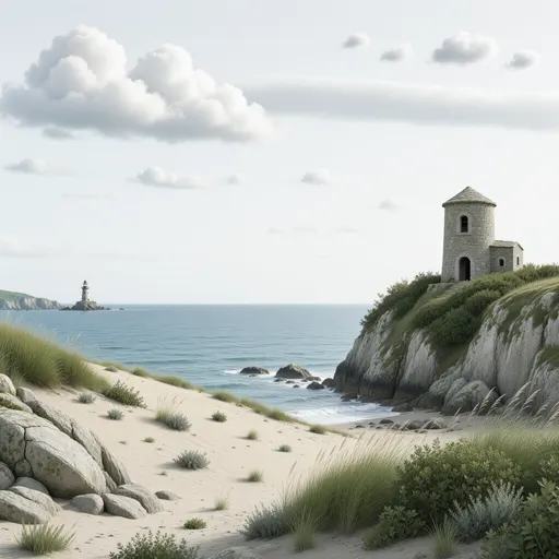 coastal landscape background - realistic game material color texture