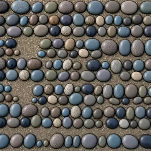 small coastal pebbles - simplified stylized game art with clear material shapes