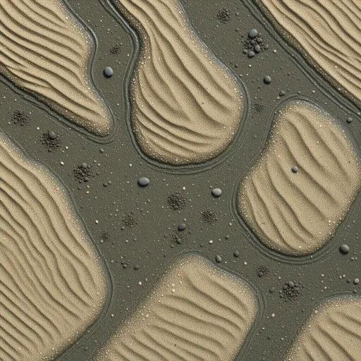 wet compact sand - hand-painted game texture with readable brush shapes