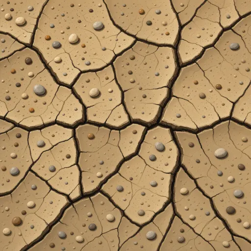 dry cracked earth - hand-painted game texture with readable brush shapes
