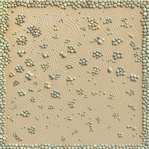 small sun-bleached pebbles - simplified stylized game art with clear material shapes