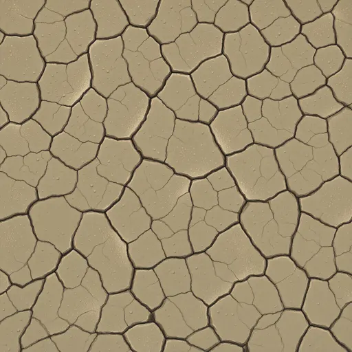 dry cracked earth - hand-painted game texture with readable brush shapes