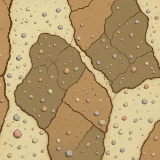 small sun-bleached pebbles - simplified stylized game art with clear material shapes