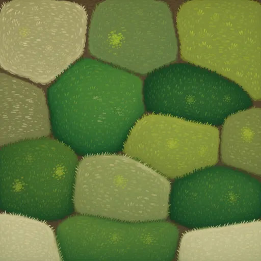 short woodland grass - hand-painted game texture with readable brush shapes