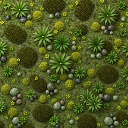 short woodland grass - simplified stylized game art with clear material shapes