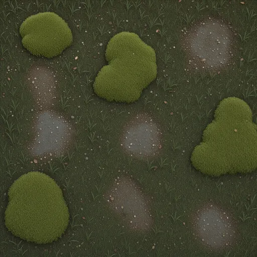 short woodland grass - simplified stylized game art with clear material shapes