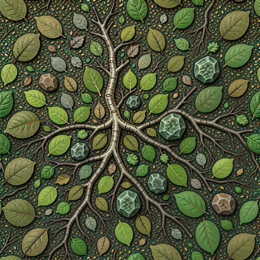 dark forest soil - simplified stylized game art with clear material shapes