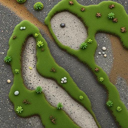 damp fine river gravel - realistic game material color texture