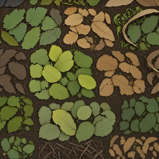 fine decomposed leaf litter - realistic game material color texture