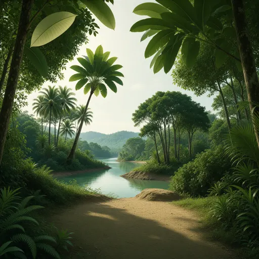 jungle landscape background - realistic game material color texture