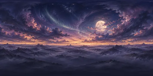 Fantasy Twilight Panorama - Large Moon Variant