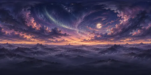 Fantasy Twilight Panorama - Small Moon Variant