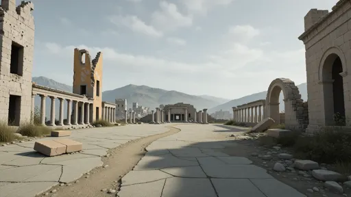 ruins landscape background - realistic game material color texture