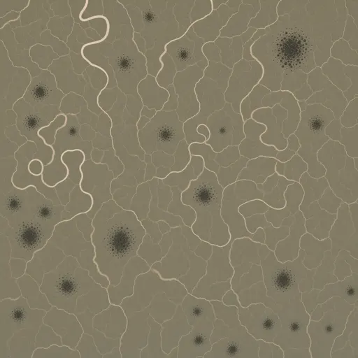 dry packed earth - hand-painted game texture with readable brush shapes