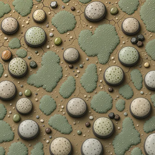 dry packed earth - simplified stylized game art with clear material shapes