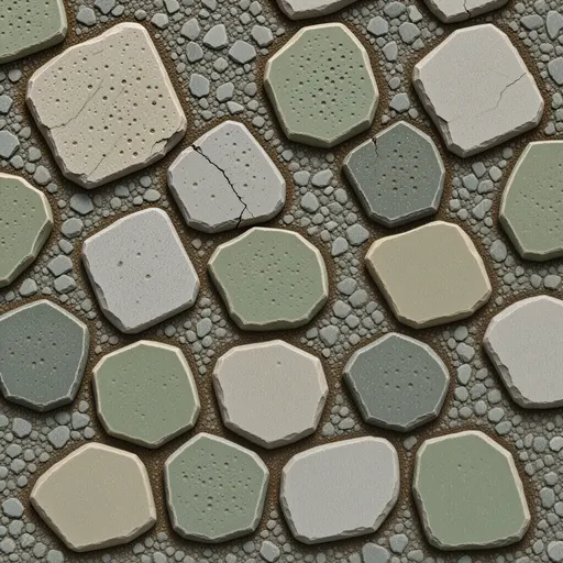 dusty stone rubble - simplified stylized game art with clear material shapes