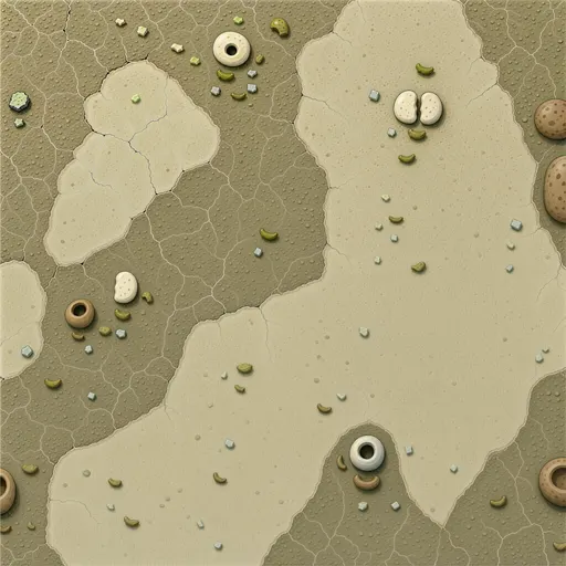 dry packed earth - simplified stylized game art with clear material shapes