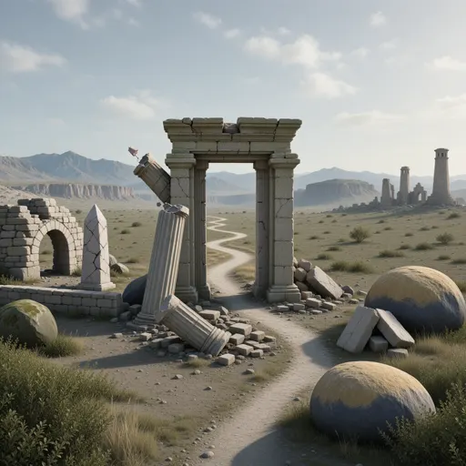 ruins landscape background - realistic game material color texture