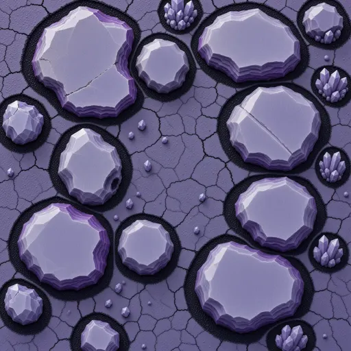 violet mineral soil - simplified stylized game art with clear material shapes