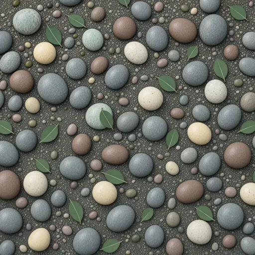 damp fine river gravel - realistic game material color texture