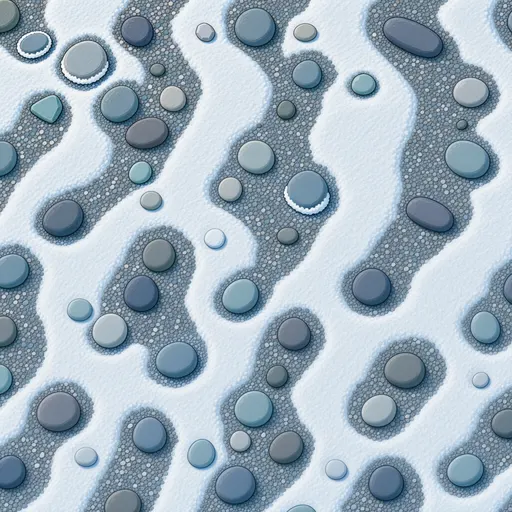 compact snowy gravel - simplified stylized game art with clear material shapes