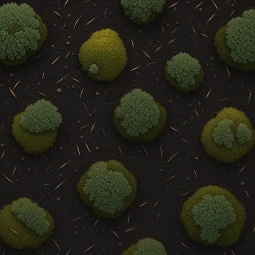 dark forest soil - simplified stylized game art with clear material shapes