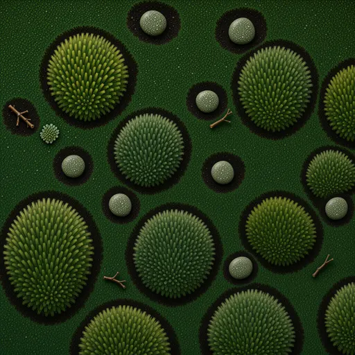 deep green ground moss - hand-painted game texture with readable brush shapes