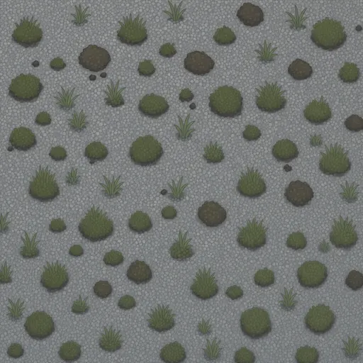 fine grey gravel - simplified stylized game art with clear material shapes