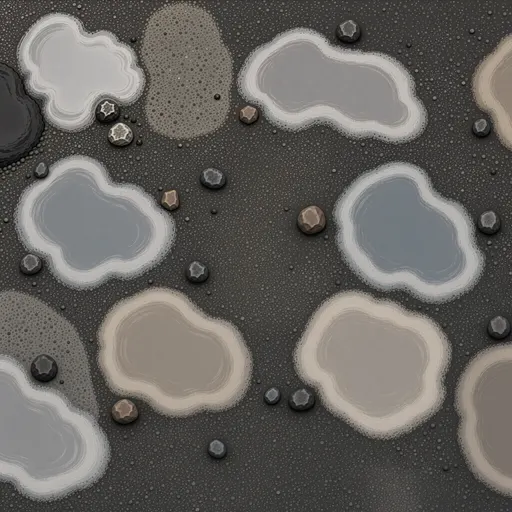 cooled volcanic ash - hand-painted game texture with readable brush shapes