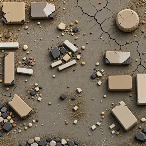 dry packed earth - simplified stylized game art with clear material shapes
