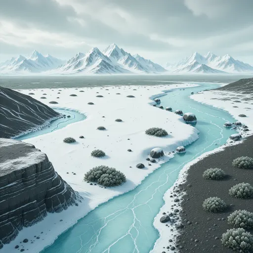 arctic landscape background - realistic game material color texture