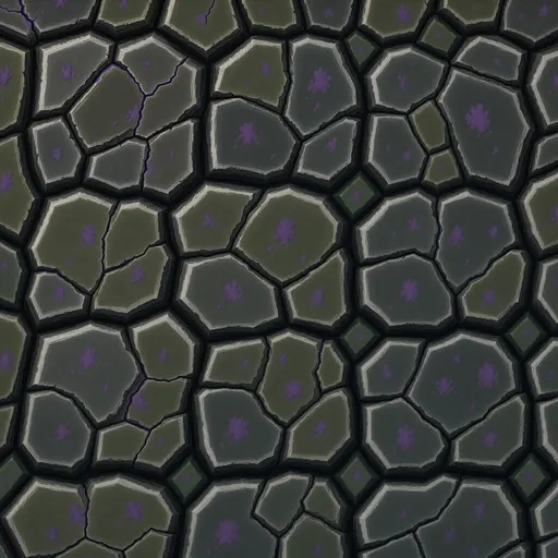 dark alien basalt - hand-painted game texture with readable brush shapes