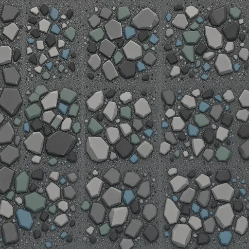 fine grey rubble - hand-painted game texture with readable brush shapes