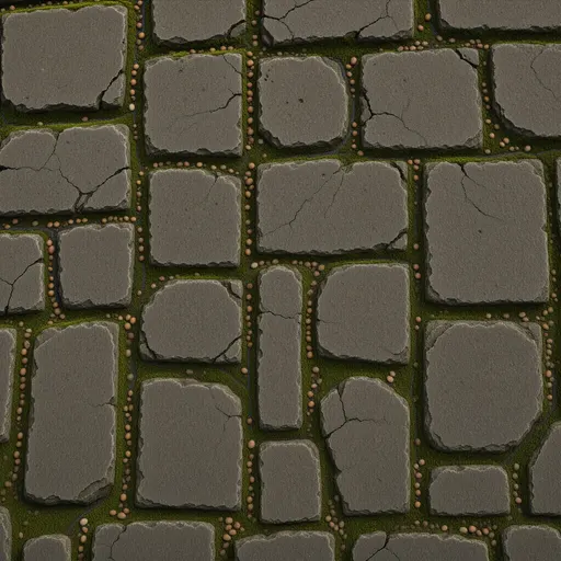 mossy ancient paving - realistic game material color texture
